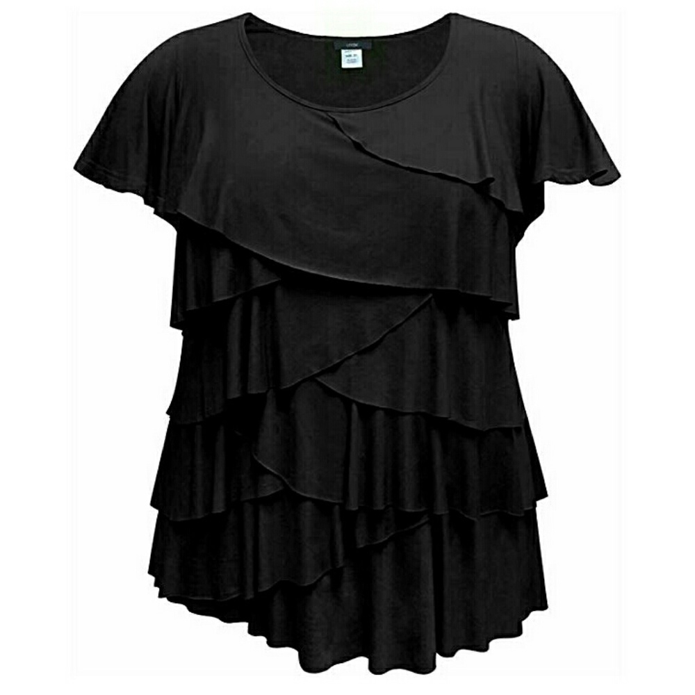 Plus size layered ruffle top